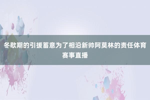 冬歇期的引援蓄意为了相沿新帅阿莫林的责任体育赛事直播